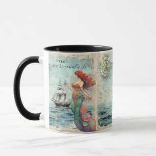 Vintage Mermaid Enchantment: A Magical Underwater  Mug