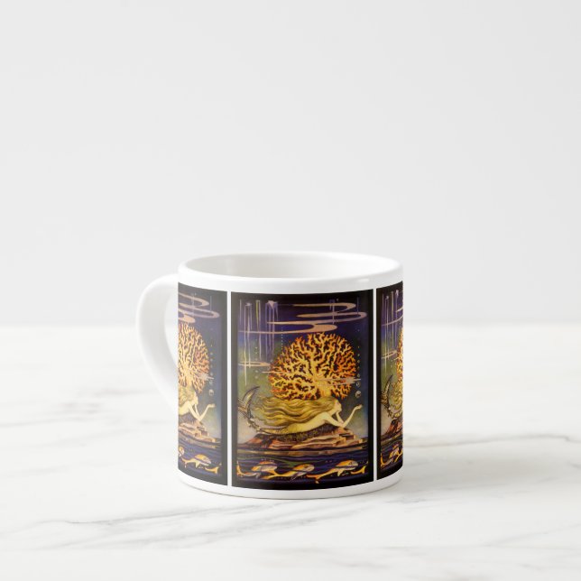 Vintage Mermaid Espresso Cup (Front Left)
