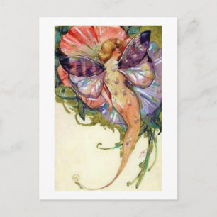 Vintage Mermaid Fairy Postcard