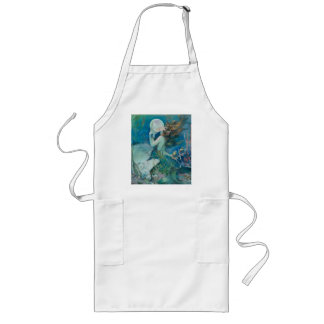 Vintage Mermaid Holding Pearl Long Apron