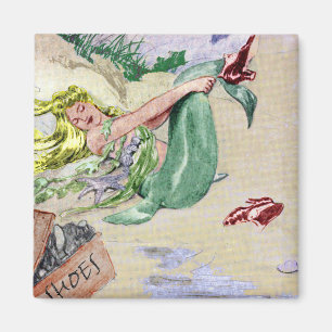 Vintage Mermaid in Colour Magnet