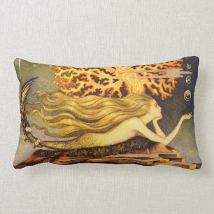 Vintage Mermaid Lumbar Cushion