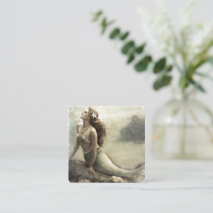 Vintage mermaid mini notecard 2.5"