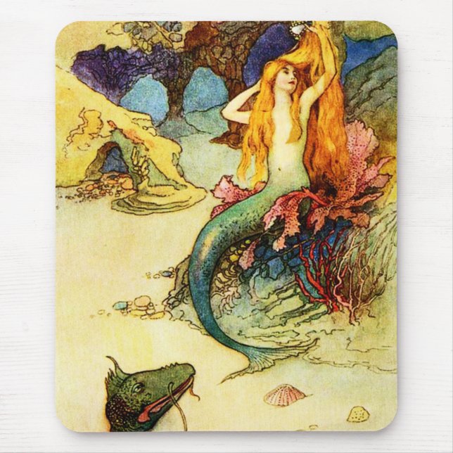 Vintage Mermaid Mouse Pad (Front)