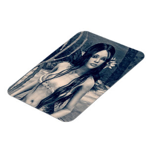 Vintage Mermaid Old Photo Fantasy Art Magnet