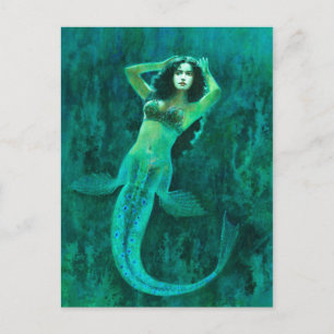 Vintage Mermaid Postard Postcard