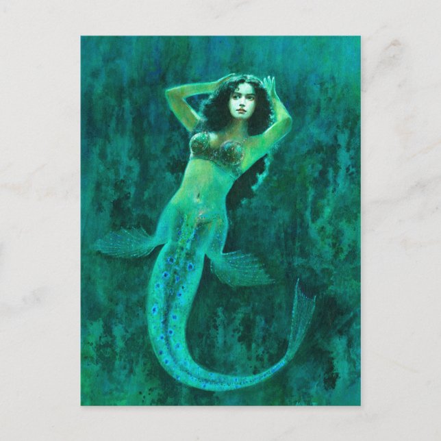 Vintage Mermaid Postard Postcard (Front)