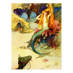 Vintage Mermaid Postcard