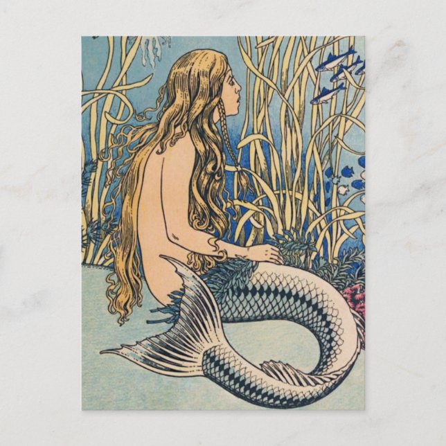 Vintage Mermaid Postcard (Front)