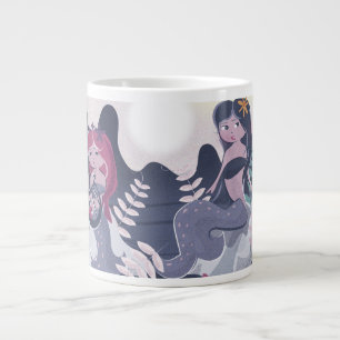 Vintage Mermaid Print Large Coffee Mug