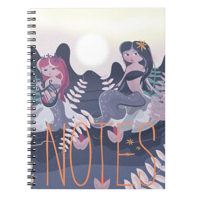 Vintage Mermaid Print Notebook (Front)