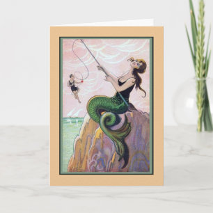 Vintage Mermaid Romantic Love Card