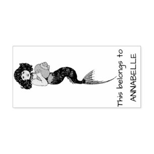 Vintage Mermaid Rubber Stamp