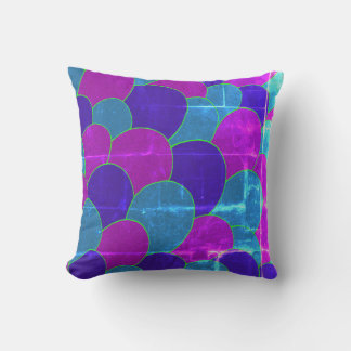Vintage Mermaid Scales Throw Pillow