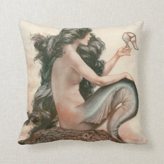 VINTAGE MERMAID THROW PILLOW