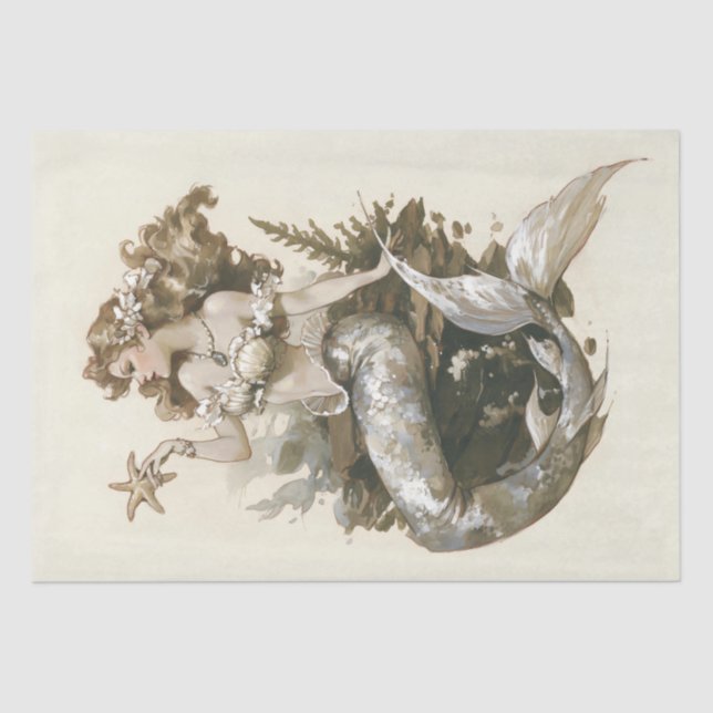 Vintage Mermaid Tissue Paper (Front)