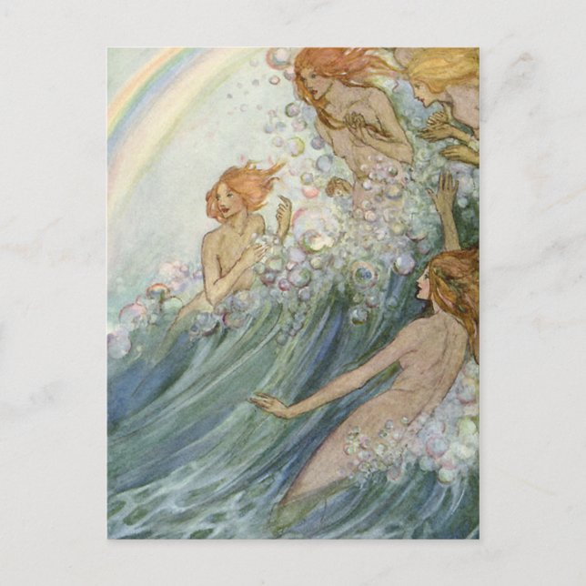 Vintage - Mermaids and a Rainbow, Postcard (Front)