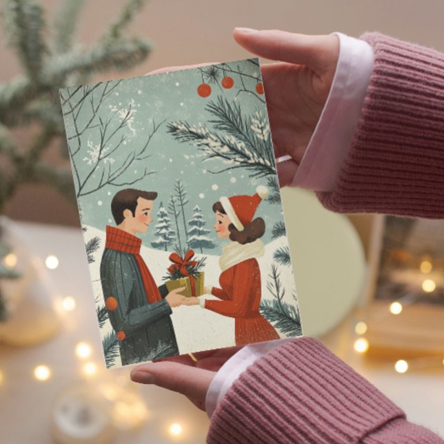 Vintage Merry and Married Christmas Holiday Card (Creator Uploaded)