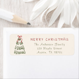 Vintage Merry Christmas Address Label Return Address Label