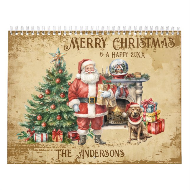 Vintage Merry Christmas Calendar (Cover)