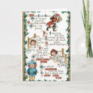 Vintage Merry Christmas Card - Cupie Card