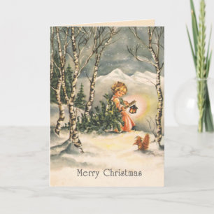 Vintage Merry Christmas Custom Greeting Card