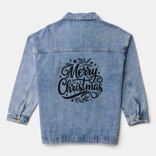 Vintage Merry Christmas - Festive and Elegant Denim Jacket
