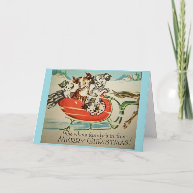 Vintage - Merry Christmas From the Family, Holiday Card (Front)