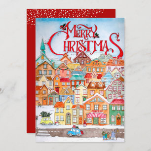 Vintage Merry Christmas Holiday Card