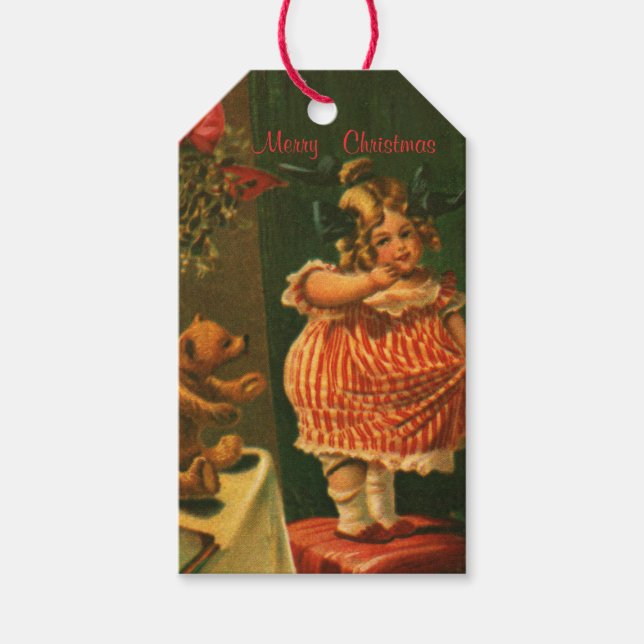 Vintage Merry Christmas, Holiday Gift Tags (Front)