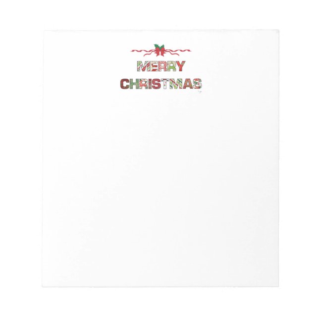 Vintage Merry-Christmas Holiday Notepad (Front)