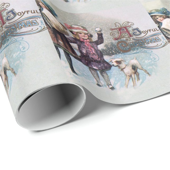 Vintage Merry Christmas Holiday Wrapping Paper (Roll Corner)