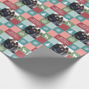 Vintage Merry Christmas Icons  Photos Wrapping Pa  Paper