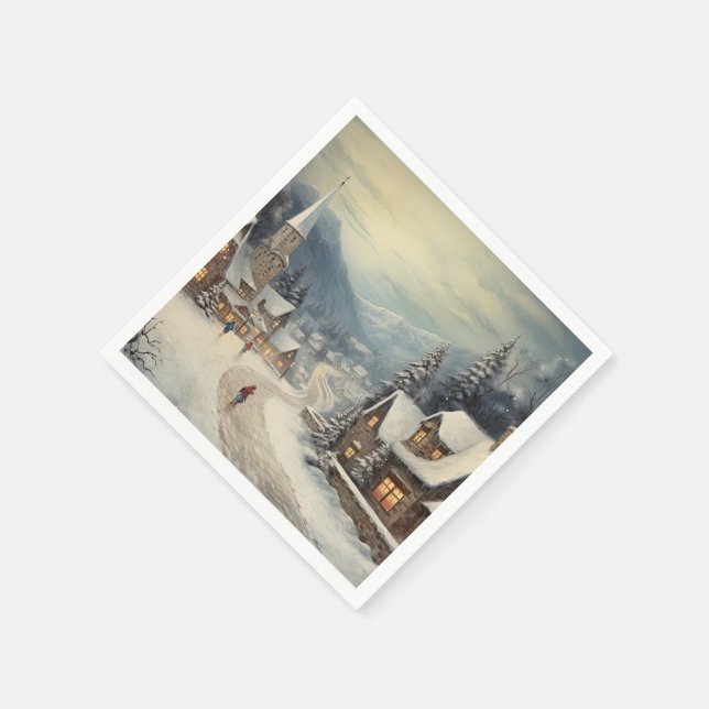 Vintage Merry Christmas Napkin (Corner)