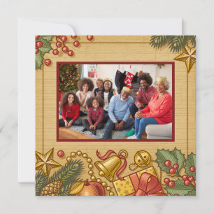 Vintage Merry Christmas New Year card