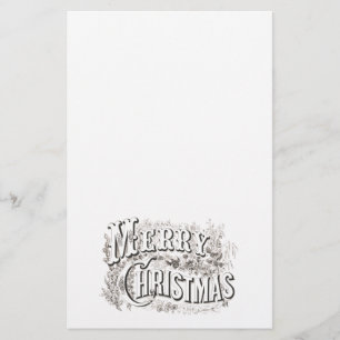 VINTAGE "MERRY CHRISTMAS" ON STATIONERY