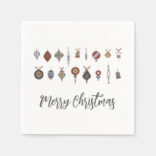 Vintage Merry Christmas Ornaments Napkin