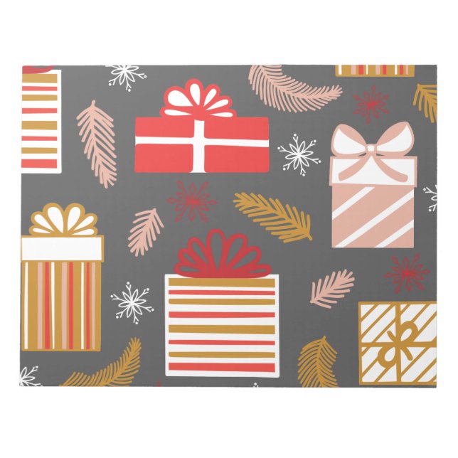 Vintage Merry Christmas Pattern- Classic Holiday  Notepad (Front)