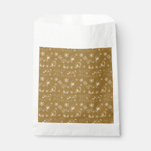 vintage merry christmas pattern favour bag