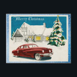 Vintage Merry Christmas Postcard<br><div class="desc">Vintage,  antique,  retro old car Xmas Card. 
Attribution to TuckDB Postcards.</div>