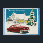 Vintage Merry Christmas Postcard<br><div class="desc">Vintage,  antique,  retro old car Xmas Card. 
Attribution to TuckDB Postcards.</div>