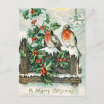 Vintage Merry Christmas Postcard<br><div class="desc">Vintage Christmas Birds Postcard.</div>