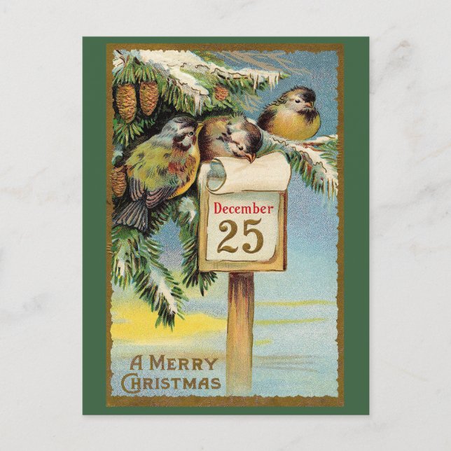 Vintage Merry Christmas Postcard (Front)