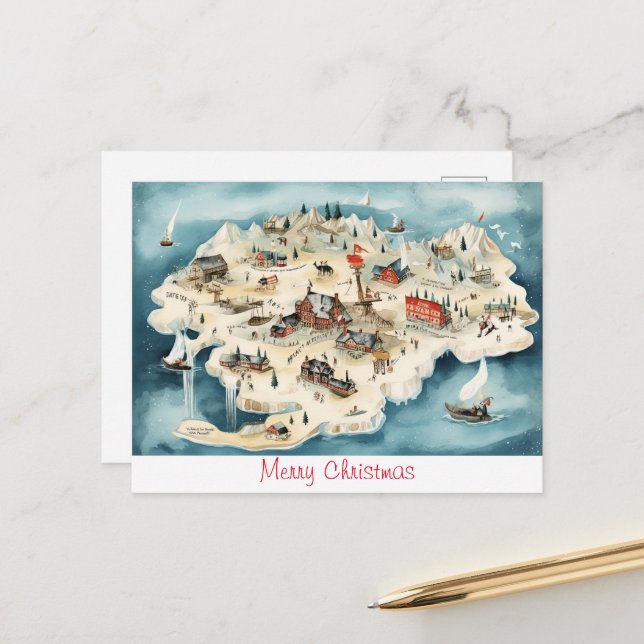 Vintage Merry Christmas Postcard (Front/Back In Situ)