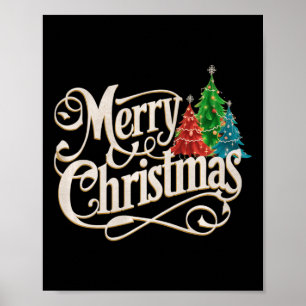 Vintage Merry Christmas  Poster