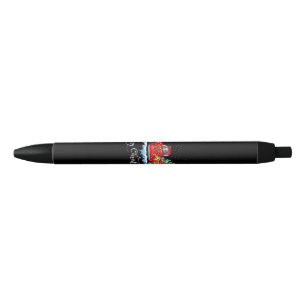 Vintage Merry Christmas Red Truck Old Fashioned Ch Black Ink Pen