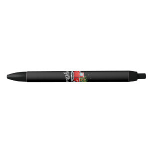 Vintage Merry Christmas Red Truck Old Fashioned Ch Black Ink Pen