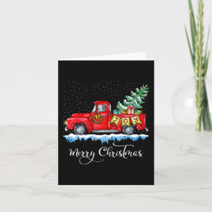 Vintage Merry Christmas Red Truck Old Fashioned Ch Card