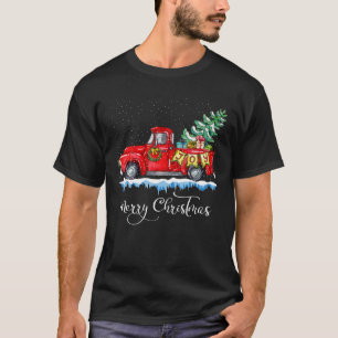 Vintage Merry Christmas Red Truck Old Fashioned Ch T-Shirt
