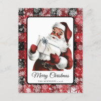 Vintage Merry Christmas Retro Santa Claus 
